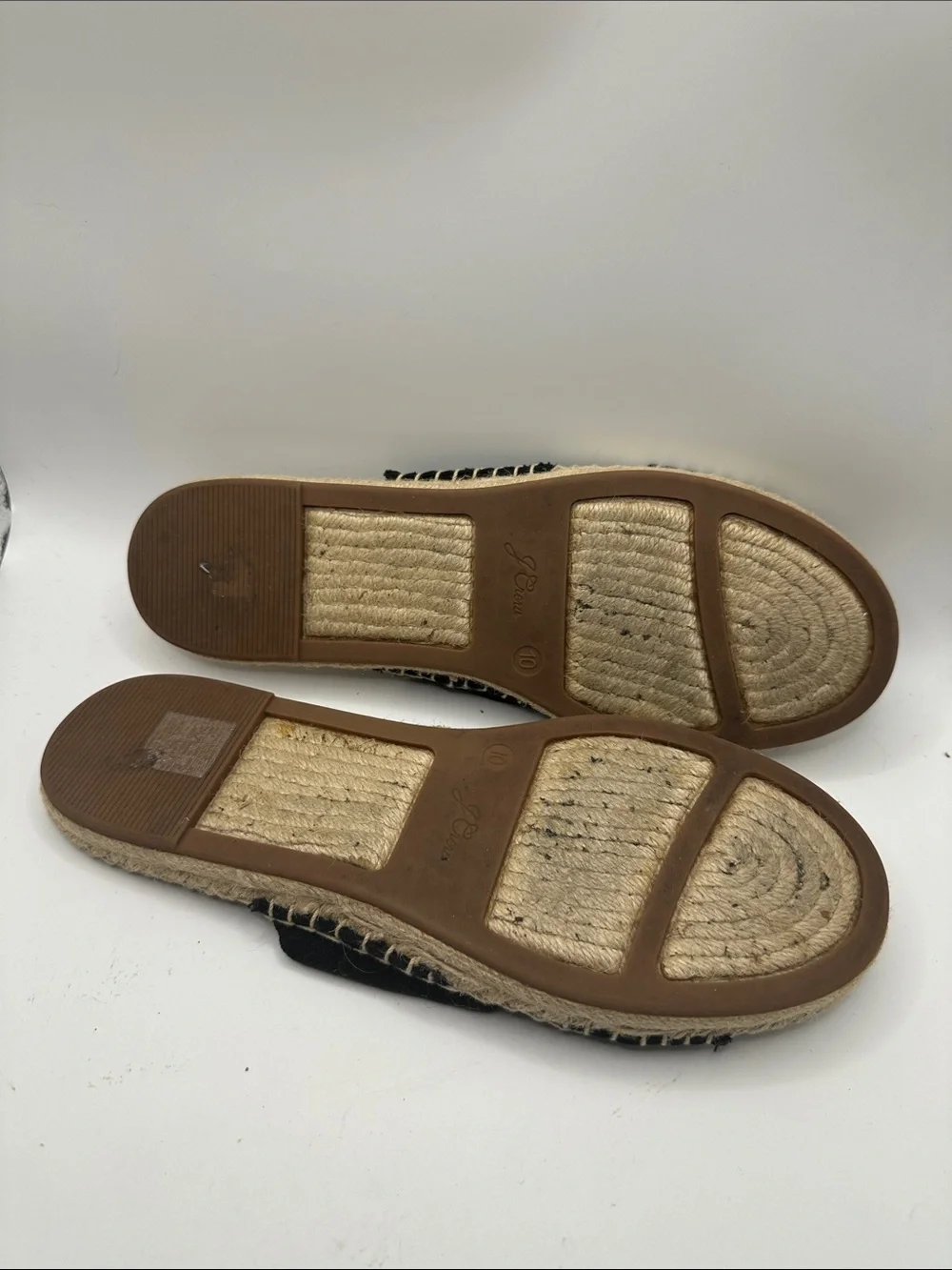 J. Crew Black Knotted Espadrille Slides with Rope Sole. Size 10